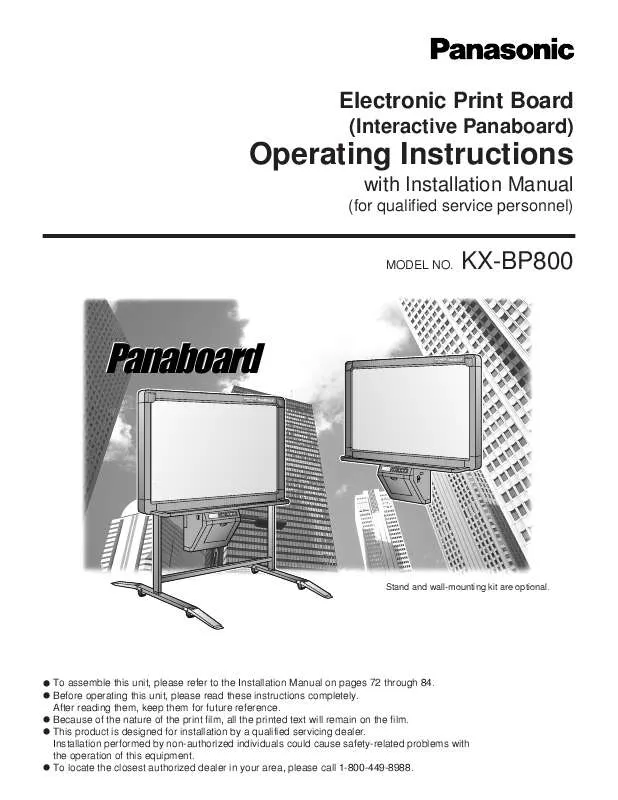 Mode d'emploi PANASONIC KX-BP8000