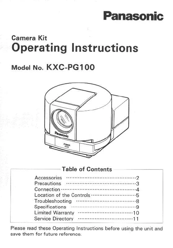 Mode d'emploi PANASONIC KX-CPG100