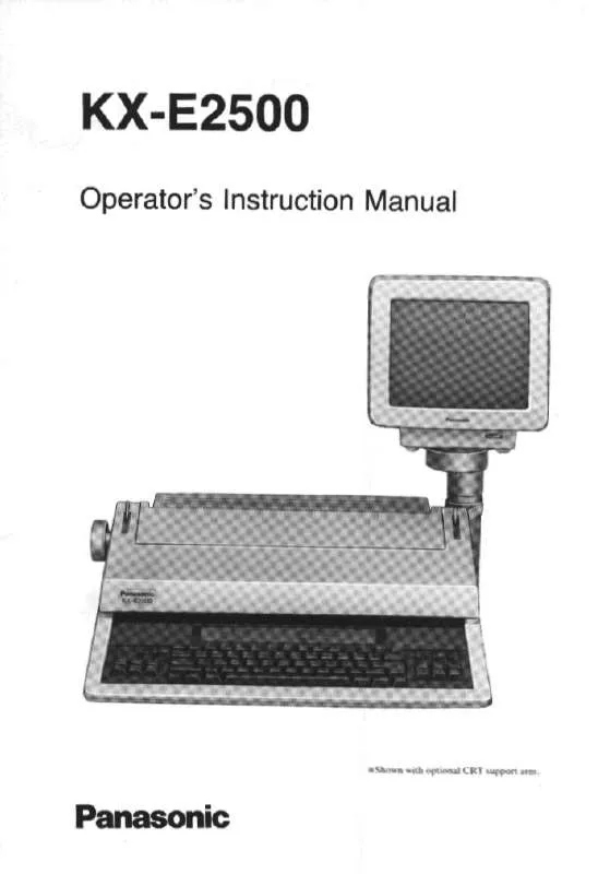 Mode d'emploi PANASONIC KX-E2500