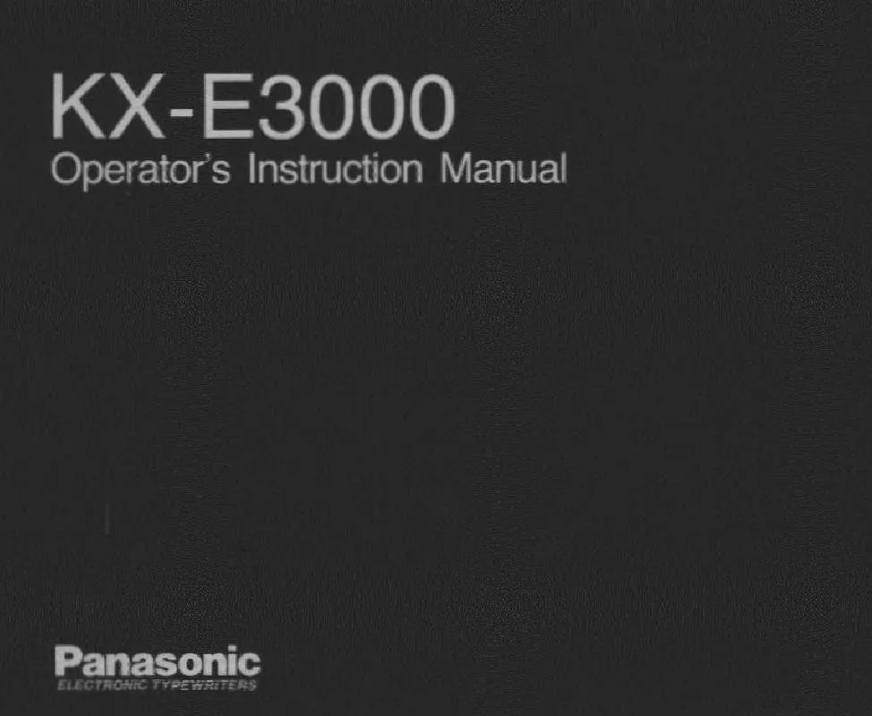 Mode d'emploi PANASONIC KX-E3000