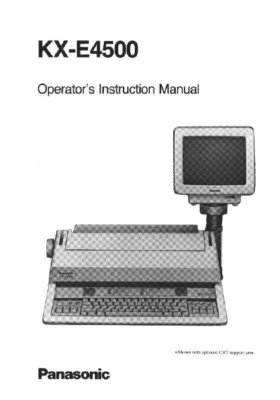 Mode d'emploi PANASONIC KX-E4500