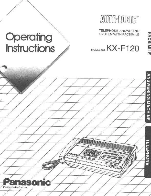 Mode d'emploi PANASONIC KX-F120