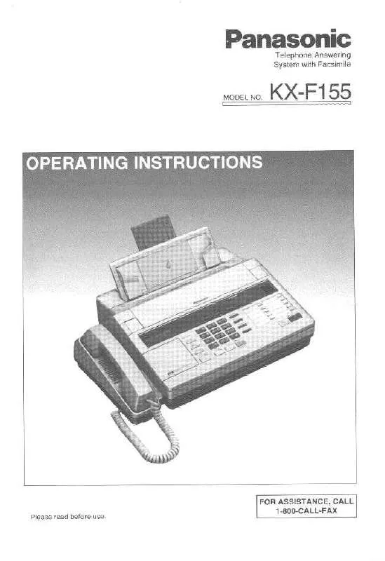 Mode d'emploi PANASONIC KX-F155