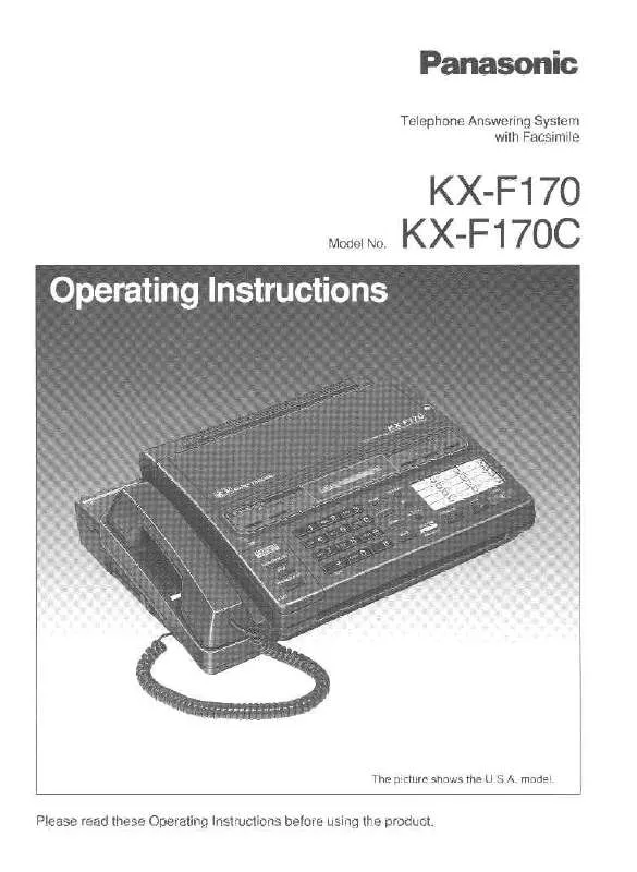 Mode d'emploi PANASONIC KX-F170