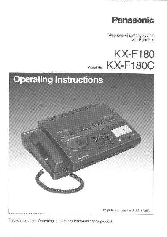 Mode d'emploi PANASONIC KX-F180