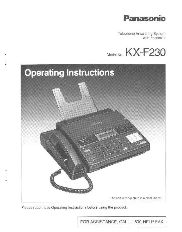 Mode d'emploi PANASONIC KX-F230