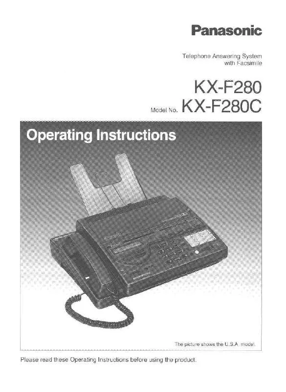 Mode d'emploi PANASONIC KX-F280