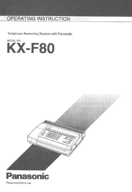 Mode d'emploi PANASONIC KX-F80