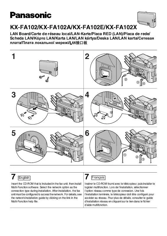 Mode d'emploi PANASONIC KX-FA102