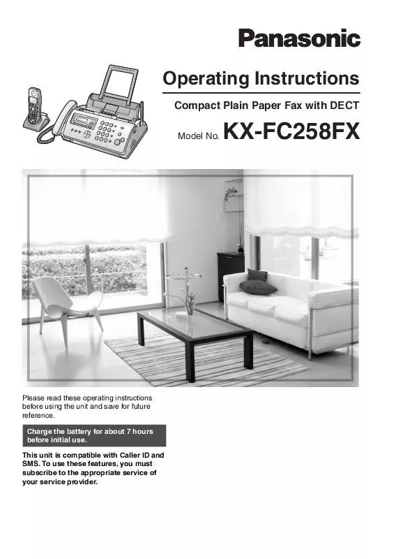 Mode d'emploi PANASONIC KX-FC258FX