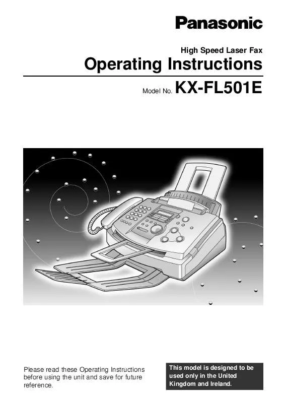 Mode d'emploi PANASONIC KX-FL501E