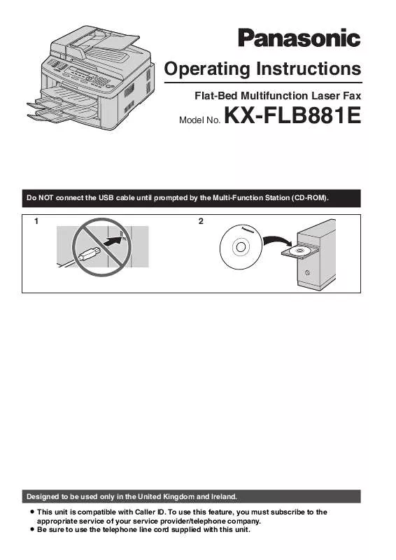 Mode d'emploi PANASONIC KX-FLB881E