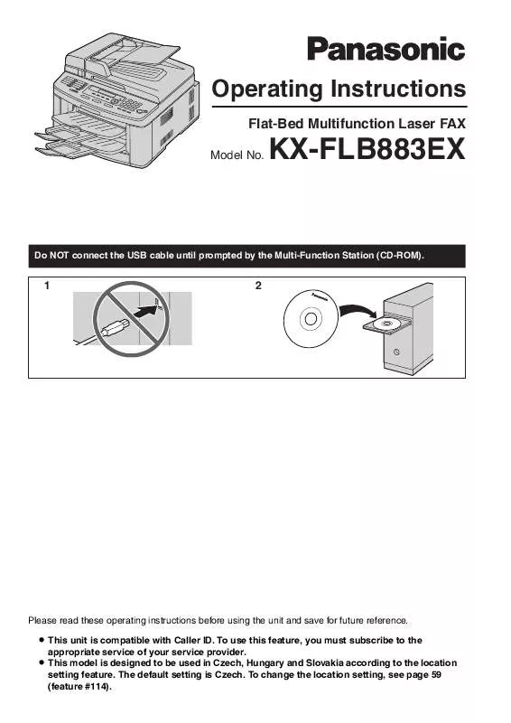 Mode d'emploi PANASONIC KX-FLB883EX