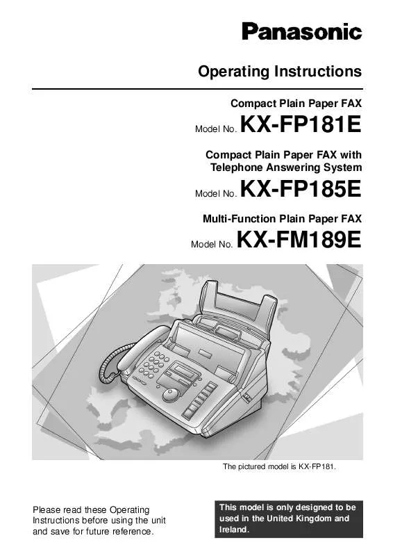 Mode d'emploi PANASONIC KX-FM189E