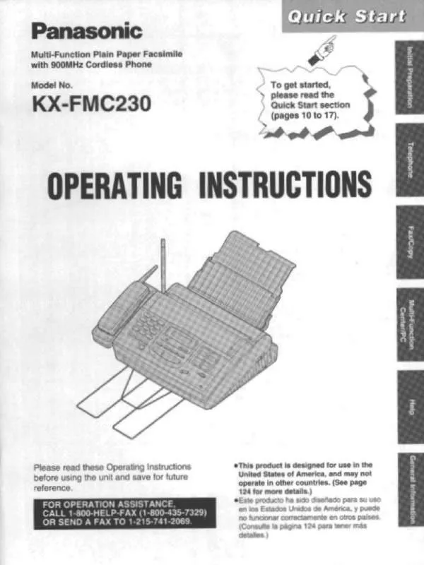 Mode d'emploi PANASONIC KX-FMC230