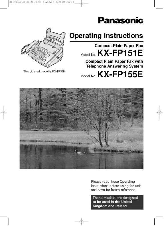 Mode d'emploi PANASONIC KX-FP151E