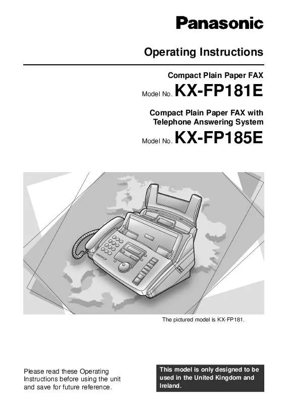 Mode d'emploi PANASONIC KX-FP185E