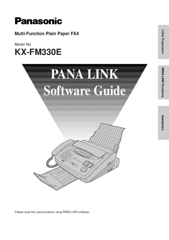 Mode d'emploi PANASONIC KX-FP330E