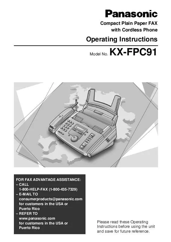 Mode d'emploi PANASONIC KX-FPC91