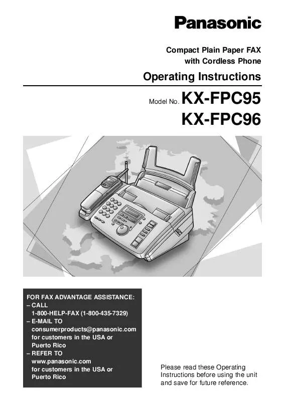 Mode d'emploi PANASONIC KX-FPC95