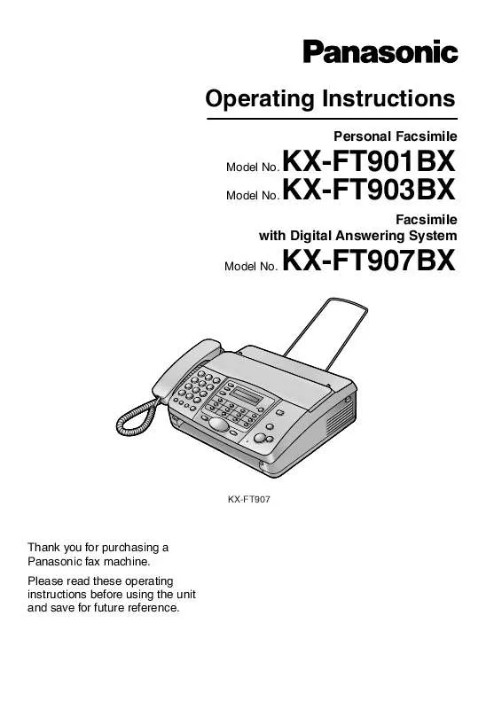 Mode d'emploi PANASONIC KX-FT901BX