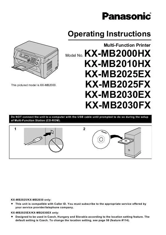 Mode d'emploi PANASONIC KXMB2000HX