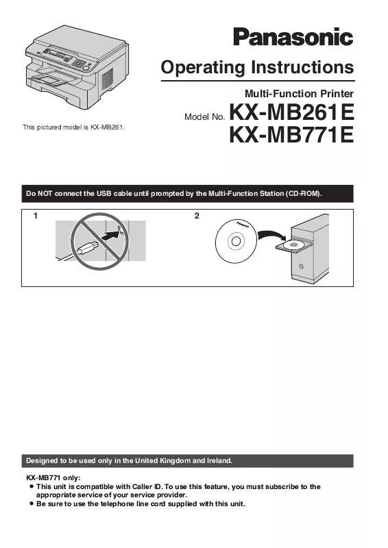 Mode d'emploi PANASONIC KX-MB261E