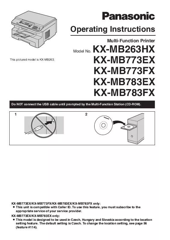 Mode d'emploi PANASONIC KX-MB263HX