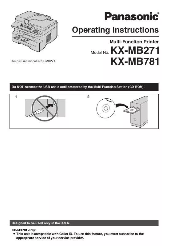 Mode d'emploi PANASONIC KX-MB271