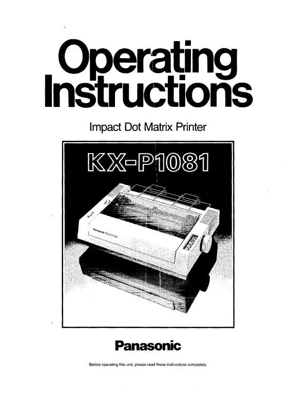 Mode d'emploi PANASONIC KX-P1081