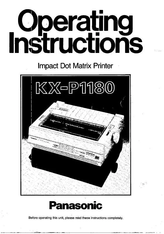 Mode d'emploi PANASONIC KX-P1180