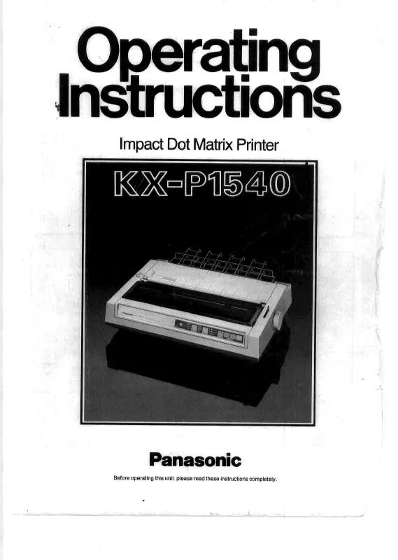 Mode d'emploi PANASONIC KX-P1540