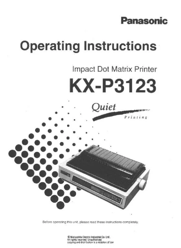 Mode d'emploi PANASONIC KX-P3123