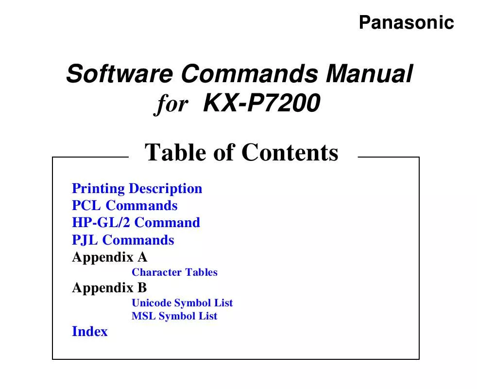 Mode d'emploi PANASONIC KX-P7200