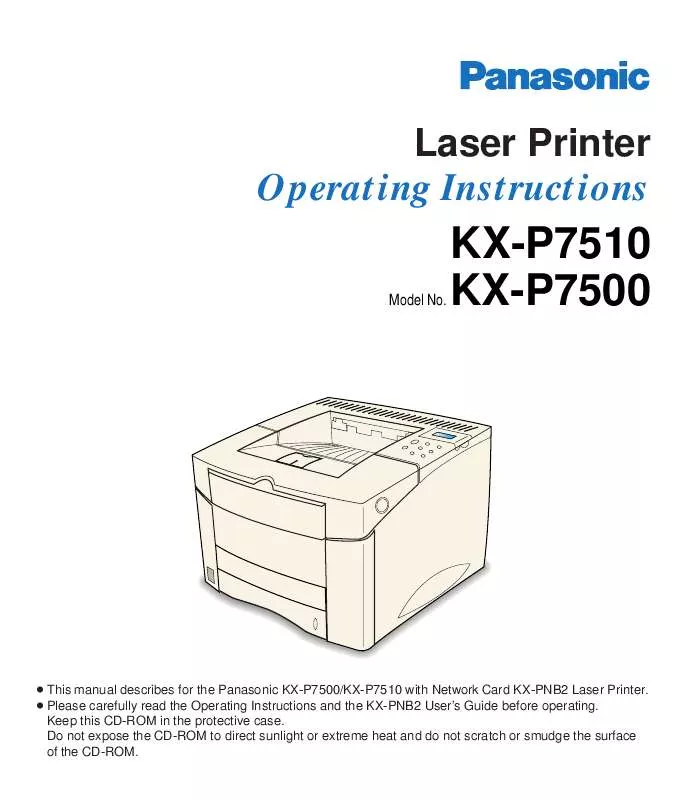 Mode d'emploi PANASONIC KX-P7510