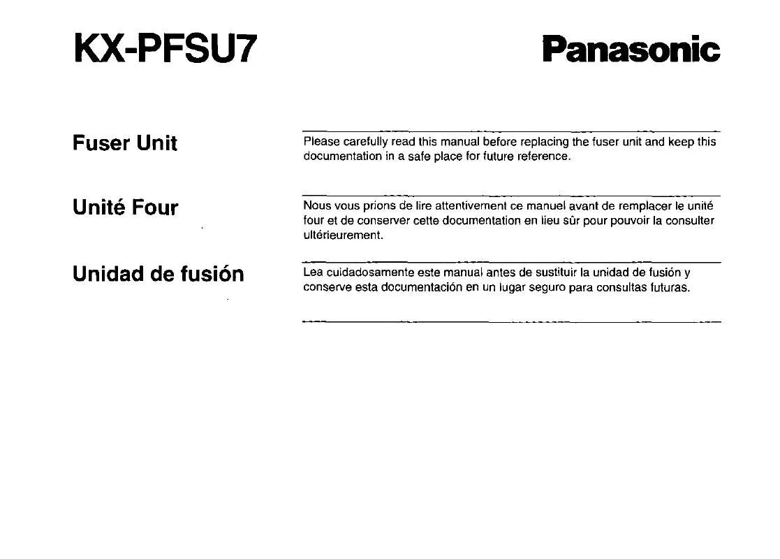 Mode d'emploi PANASONIC KX-PFSU7