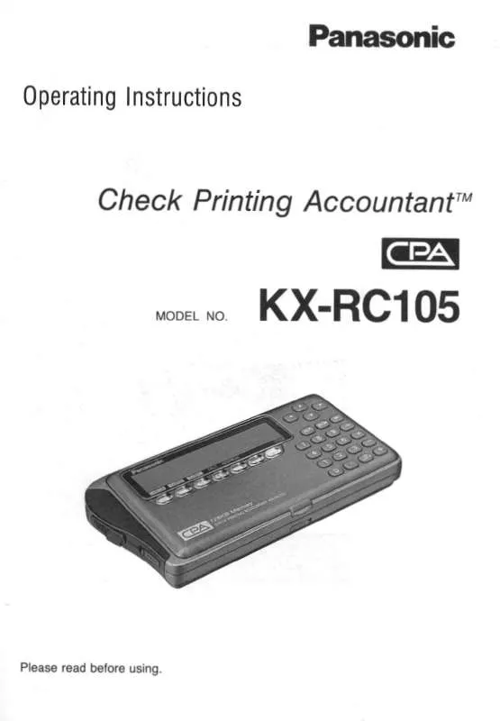 Mode d'emploi PANASONIC KX-RC105