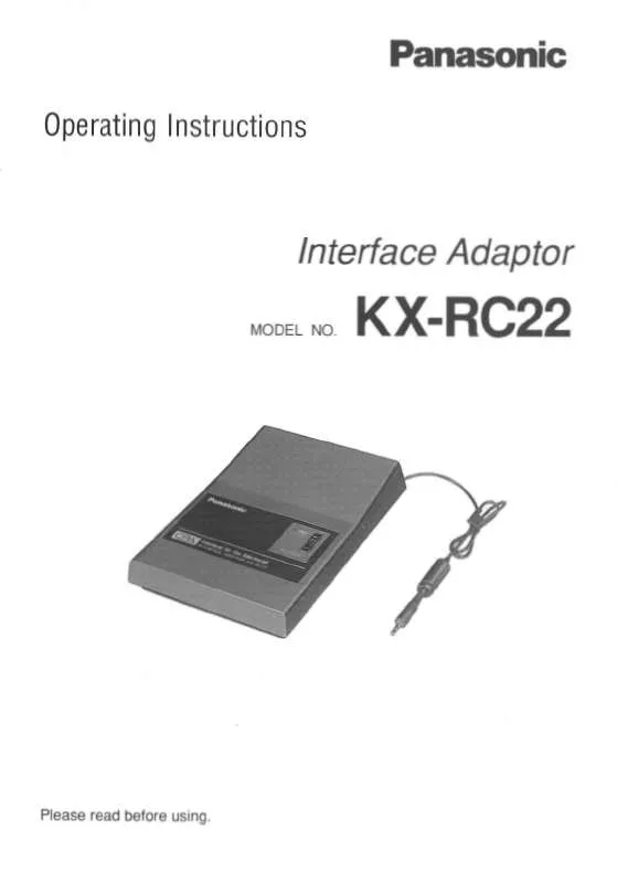 Mode d'emploi PANASONIC KX-RC22