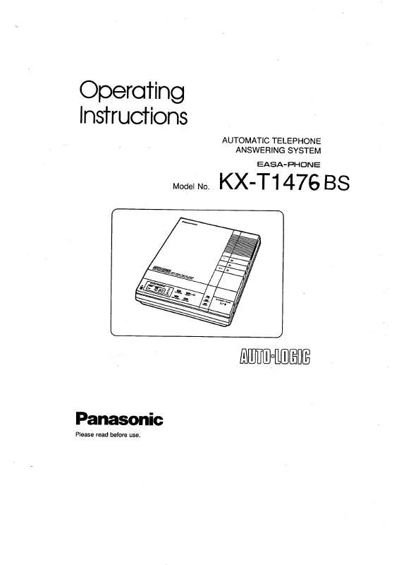 Mode d'emploi PANASONIC KX-T1476BS