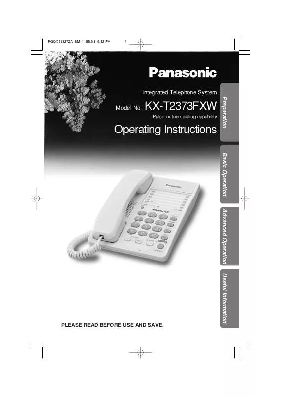 Mode d'emploi PANASONIC KX-T2373FX