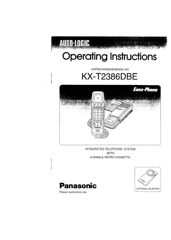 Mode d'emploi PANASONIC KX-T2386DBE