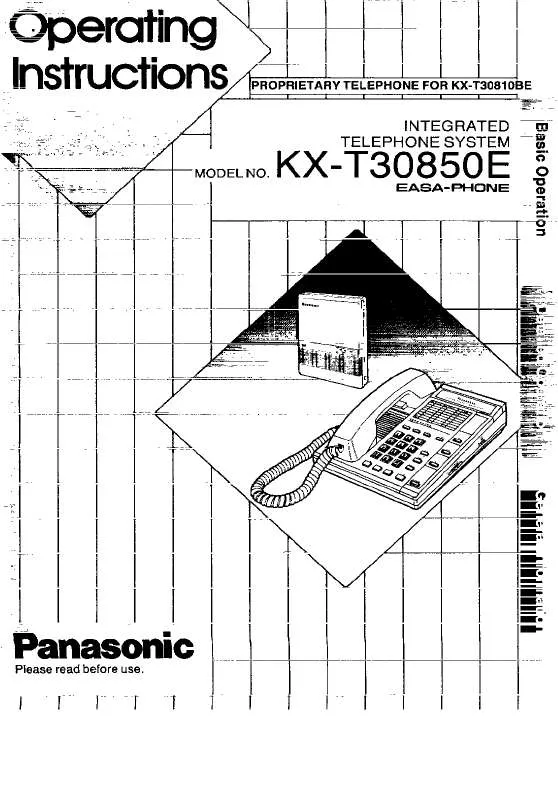 Mode d'emploi PANASONIC KX-T30850E