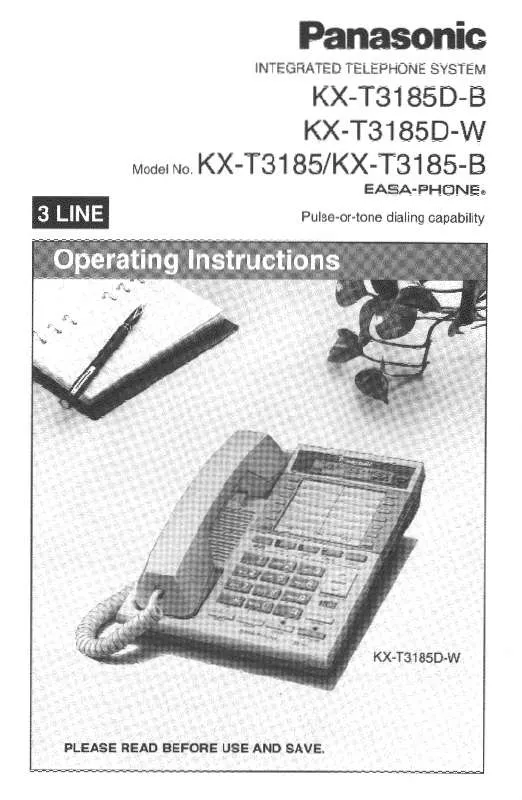 Mode d'emploi PANASONIC KX-T3185