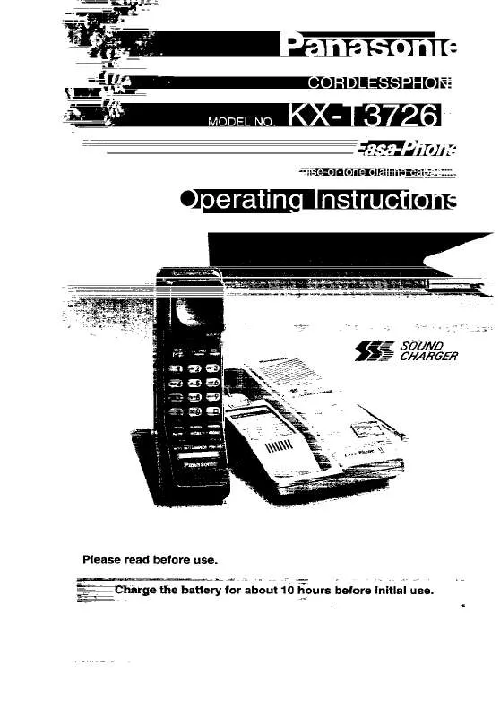 Mode d'emploi PANASONIC KX-T3726E