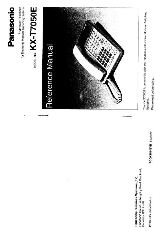 Mode d'emploi PANASONIC KX-T7050E