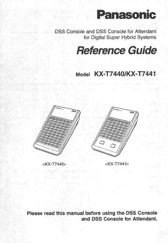 Mode d'emploi PANASONIC KX-T7440