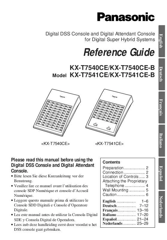 Mode d'emploi PANASONIC KX-T7540CE