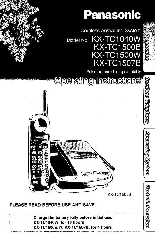 Mode d'emploi PANASONIC KX-TC1040W