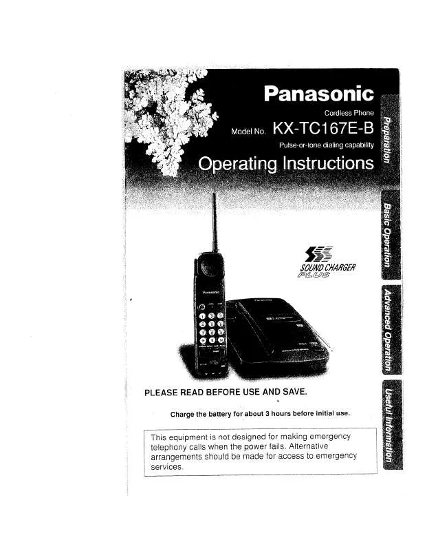 Mode d'emploi PANASONIC KX-TC167E