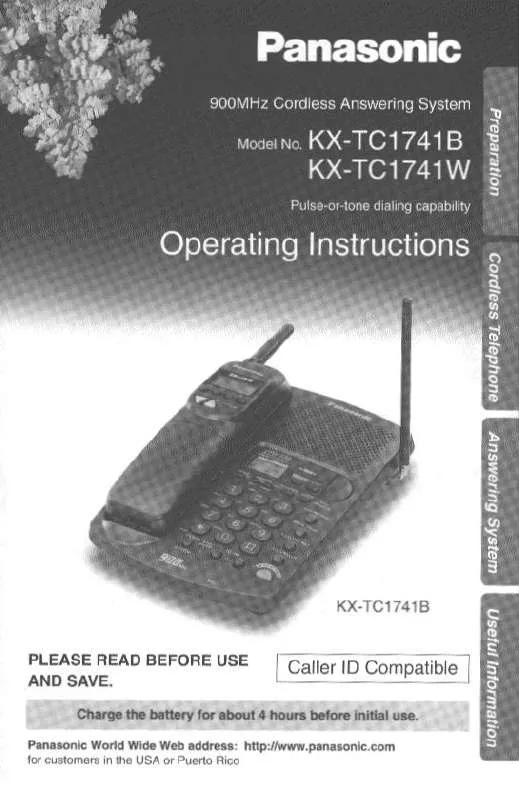 Mode d'emploi PANASONIC KX-TC1741W